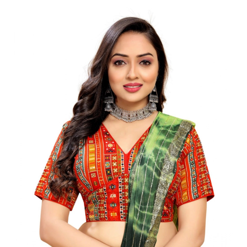 Generic Women's Cotton Blend Plain Readymade Blouse (Red, Size: Free Size)