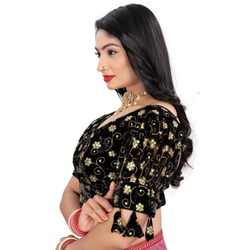 Generic Women's Jimmy Choo Embroidery Readymade Blouse (Black, Size: Free Size)