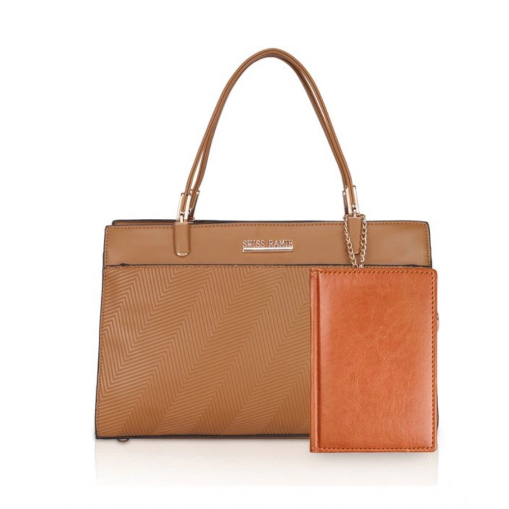 Generic Women's Faux Leather Textured Adjustable Long Belt Handbag (Brown)
