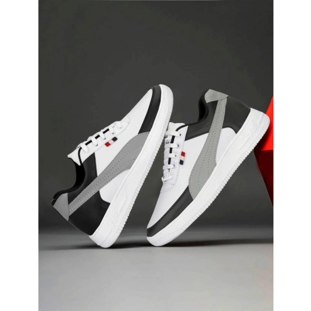 Generic Men's Casual Synthetic Solid Lace-Up Shoes (Black)