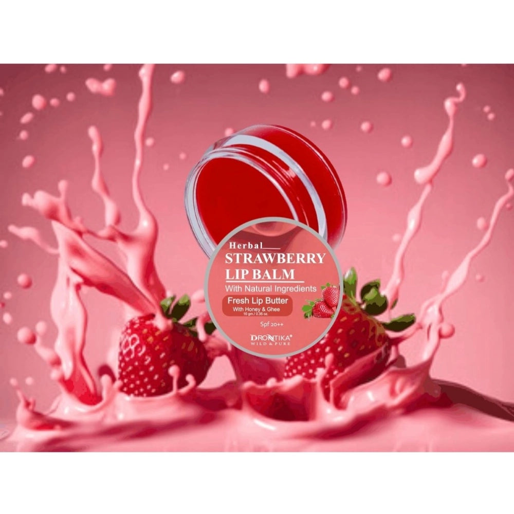Generic Unisex Herbal Dark And Chapped Lips Cherry & Strawberry Lip Balm Pack Of 2 (10gm)