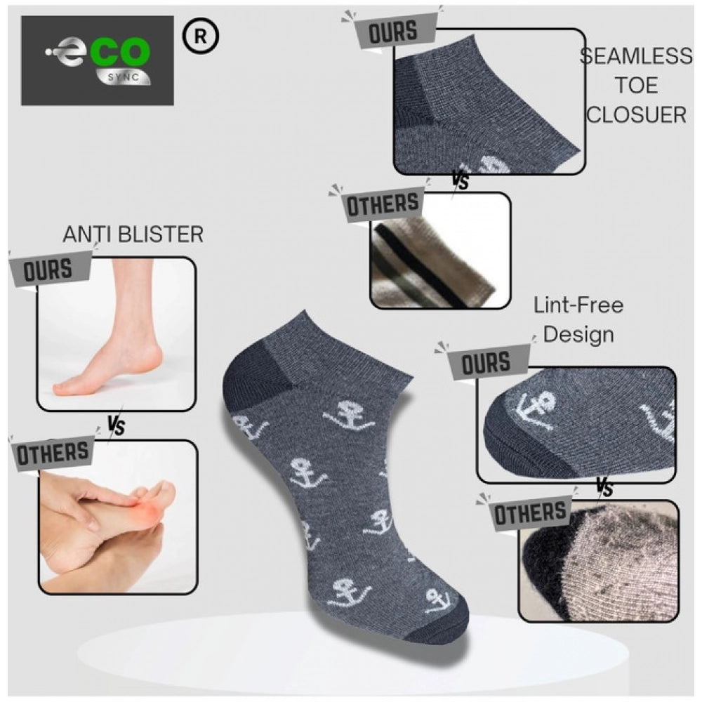 Generic 3_Pair Set Unisex Casual Cotton Printed Low Cut Socks (Multicolor)