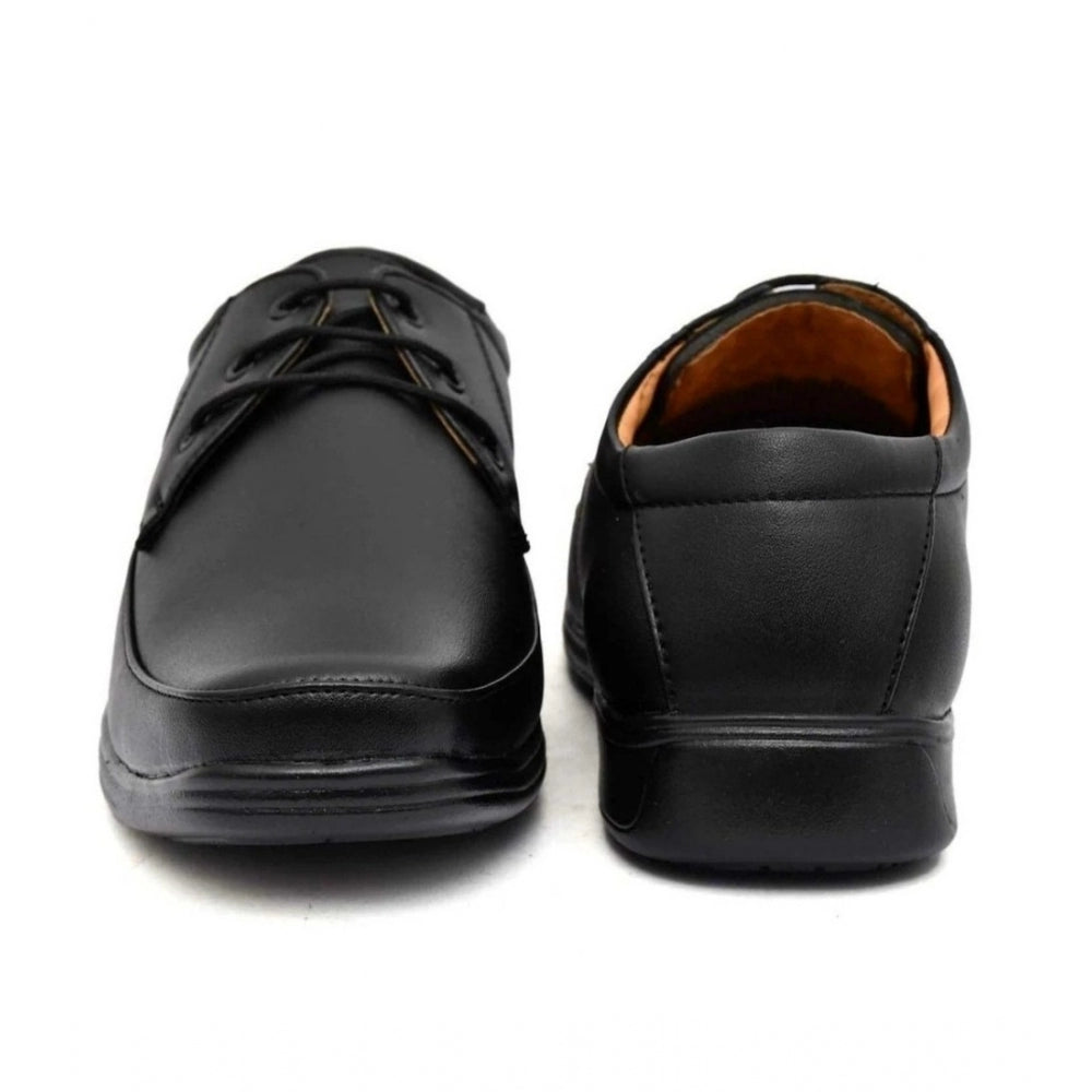 Generic Men's Solid Synthetic Leather Formal Shoes (Black)