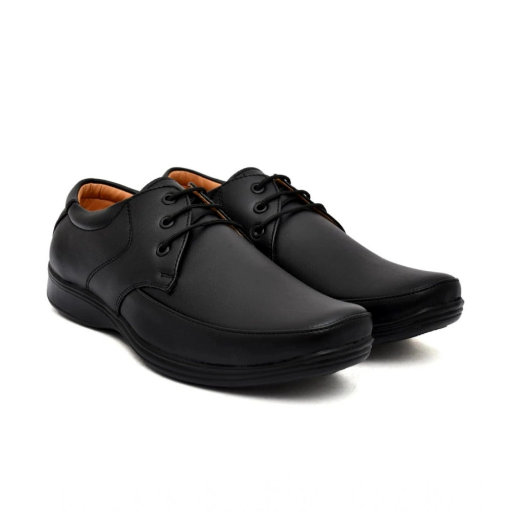 Generic Men's Solid Synthetic Leather Formal Shoes (Black)