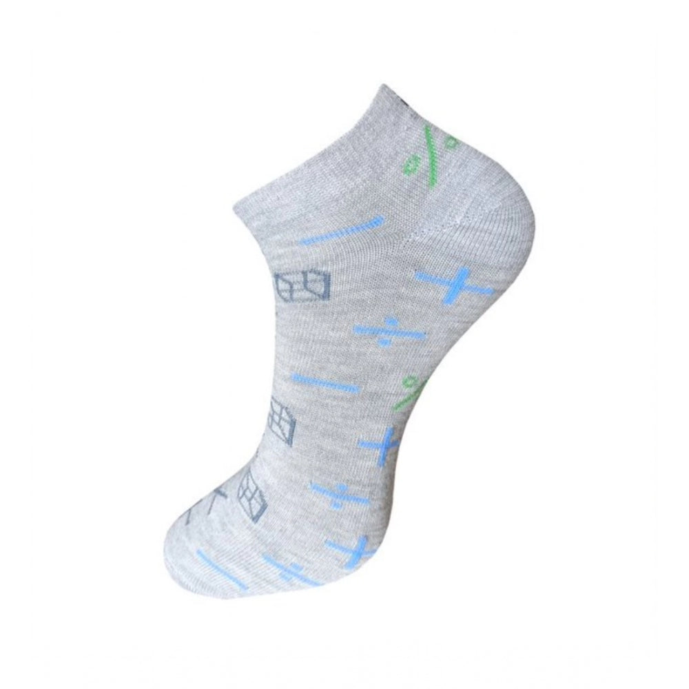 Generic 3_Pair Set Unisex Casual Cotton Printed Ankle Length Socks (Multicolor)