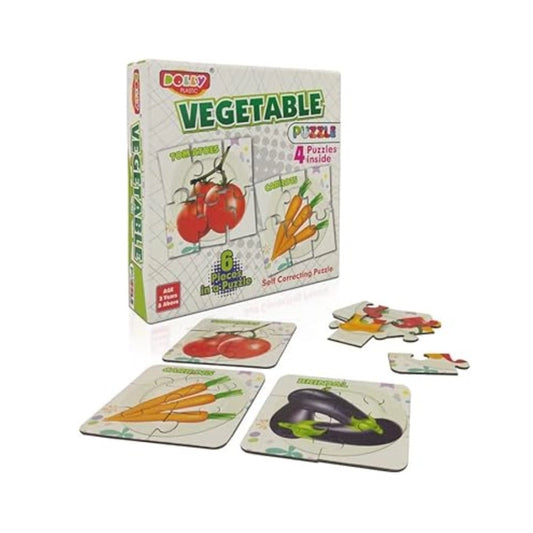 4_Pcs Set Vegetable Puzzles | Cardboard | Educational Toys | 3+ Years