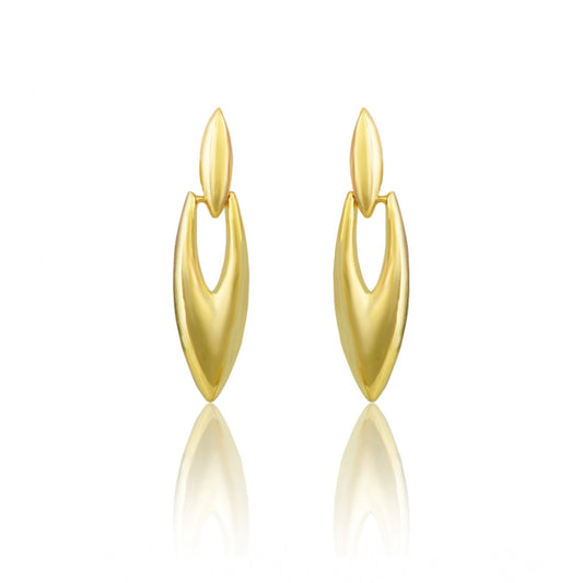 Generic Women's brassNew Gold Tone Polish Mini Office Earrings (Gold Plated)