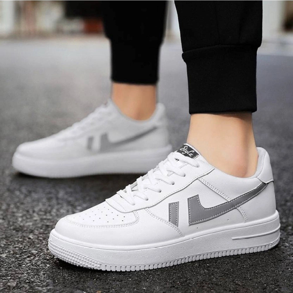 Generic Men's Casual Synthetic Lace-ups Casual Shoes (White)