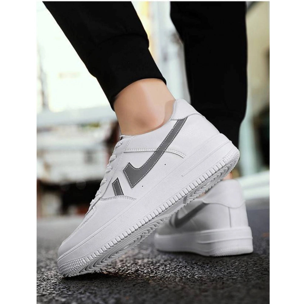 Generic Men's Casual Synthetic Lace-ups Casual Shoes (White)