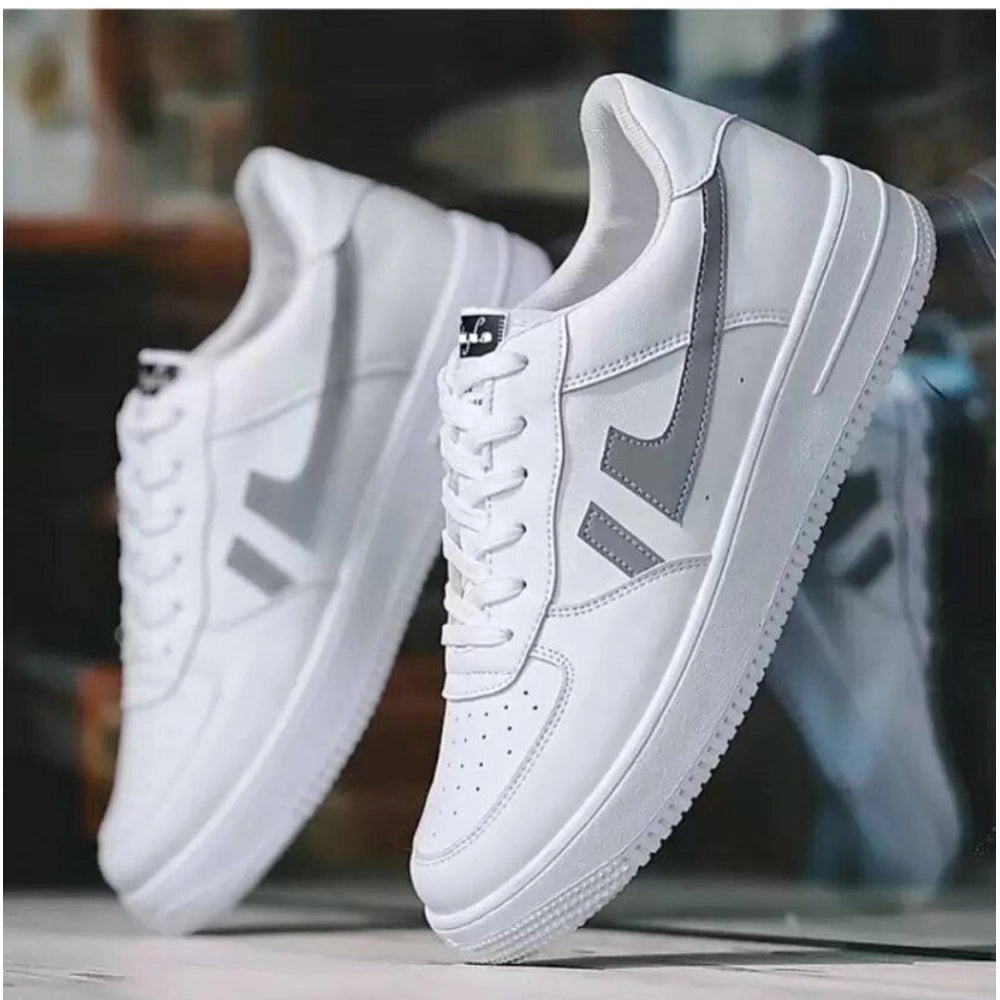 Generic Men's Casual Synthetic Lace-ups Casual Shoes (White)