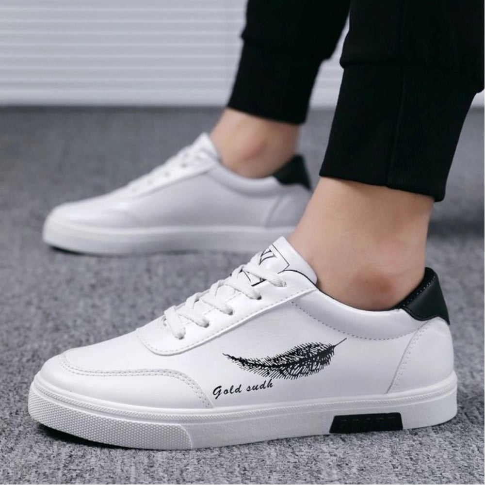 Generic Men's Casual Synthetic Lace-ups Casual Shoes (White)