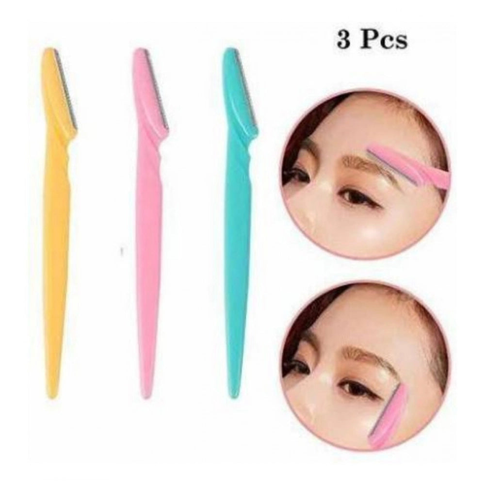 Generic Pack of 3_Facial Razor Set Eyebrow and Face Shaving Trimmer (Color: Assorted )
