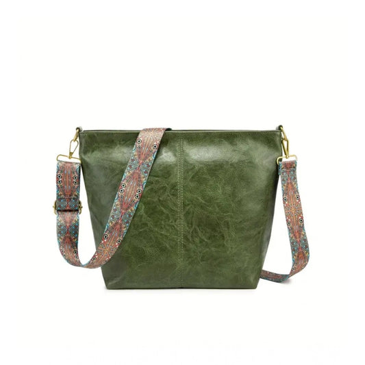 Generic Women's PU Leather Zipper Handbag (Green)
